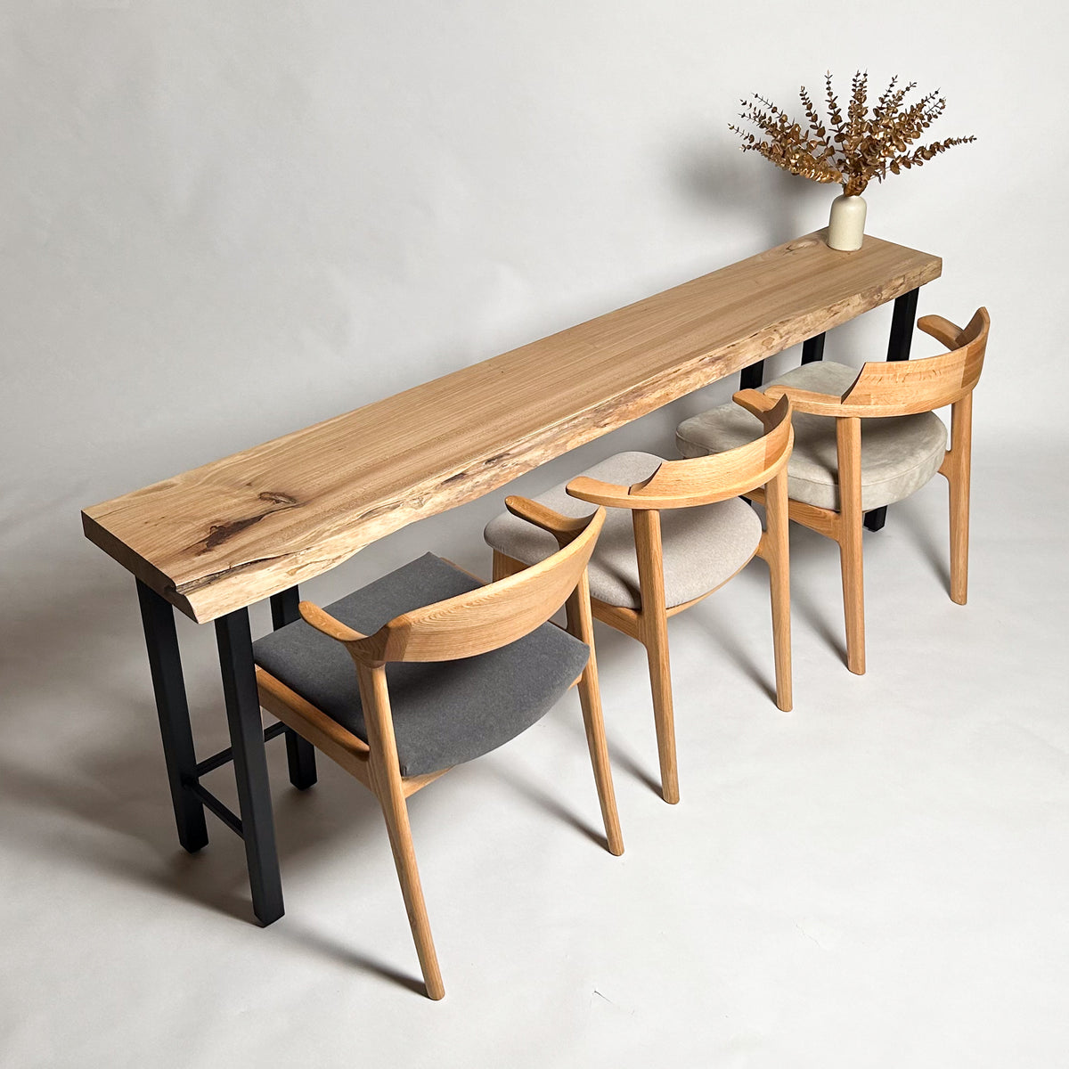 KIDOMEIMOKU 楡一枚板カウンター｜200cm(3人掛け) – 鬼童銘木
