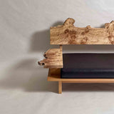 ポプラ 高級 一枚板ソファ 1人掛け 横左半分 クッションなし