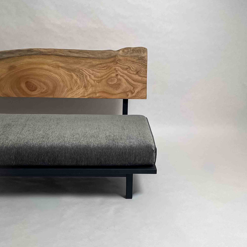 楠 木フレーム 一枚板ソファ 3人掛け 横右半分 クッションなし