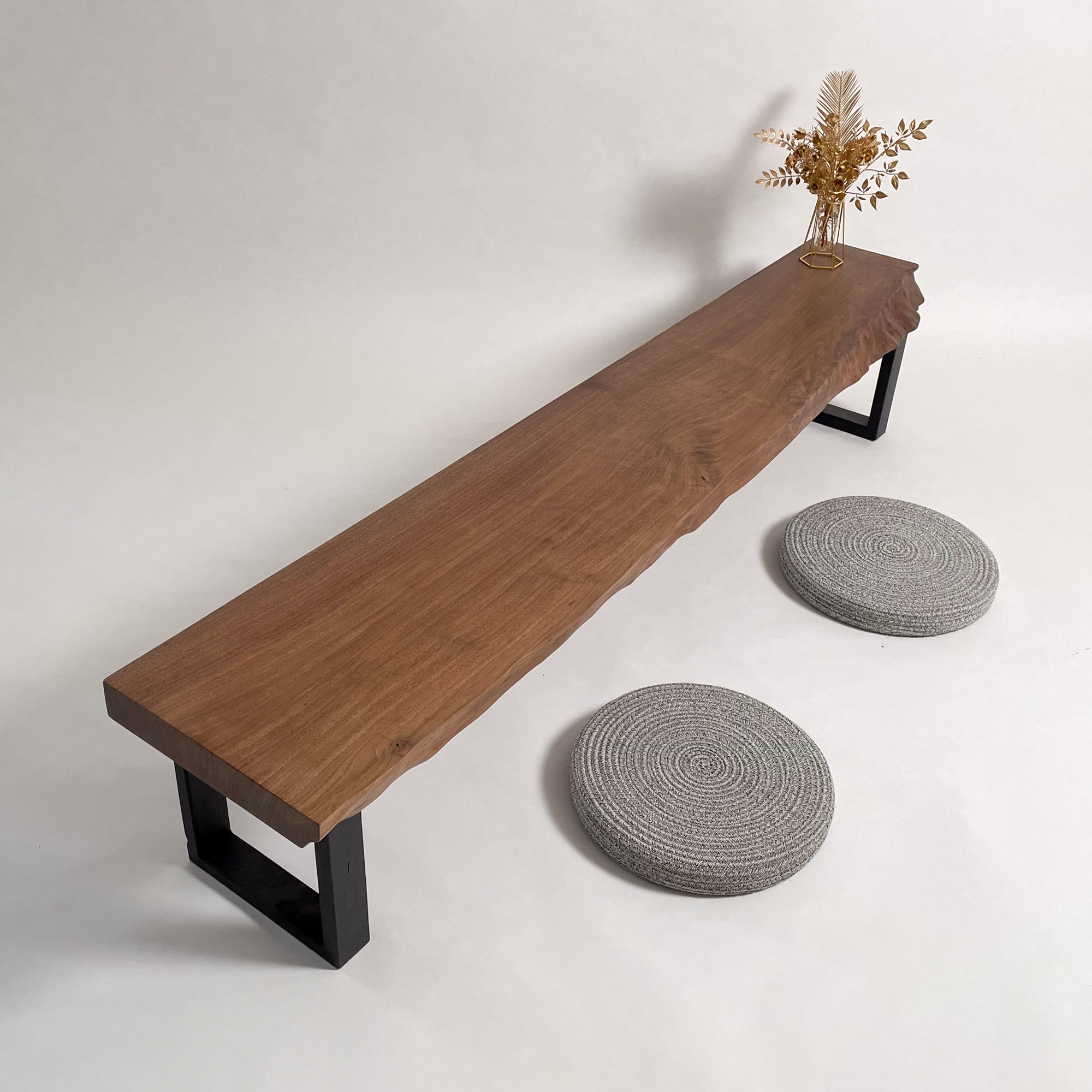 KIDO MEIMOKU ウォールナット一枚板テレビ台｜200cm(3人掛け) – 【公式