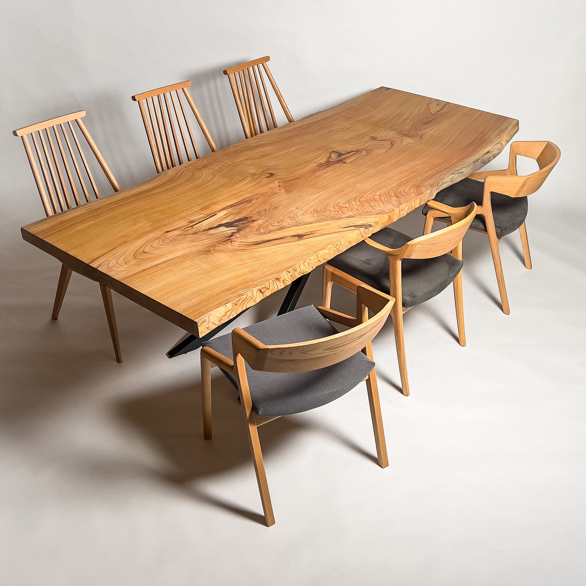 カミオ様限定　美品　欅　ケヤキ　一枚板ダイニングテーブル152x88x7　座卓脚 S__4399116_0-Edit_1024x1024.