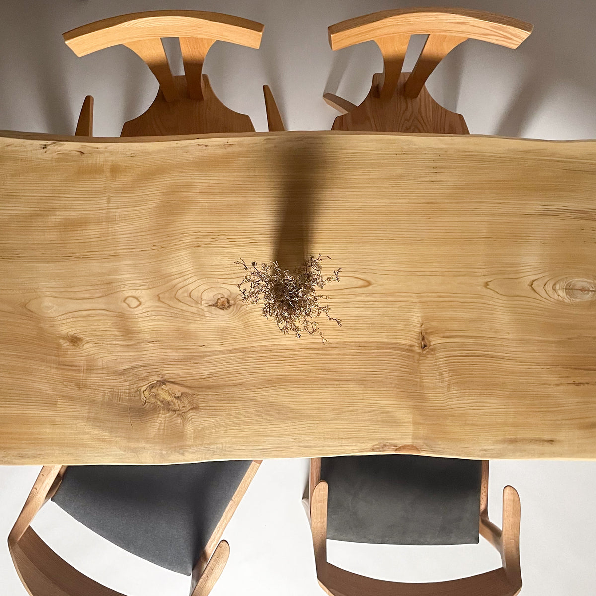 栓/一枚板ダイニングテーブル 幅1580mm 国産 鬼童銘木