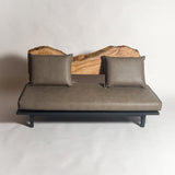 楠 無垢材 一枚板ソファ 3人掛け 横 クッション背