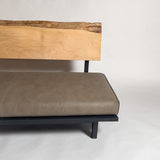 楠 天然木 一枚板ソファ 3人掛け 横右半分 クッションなし