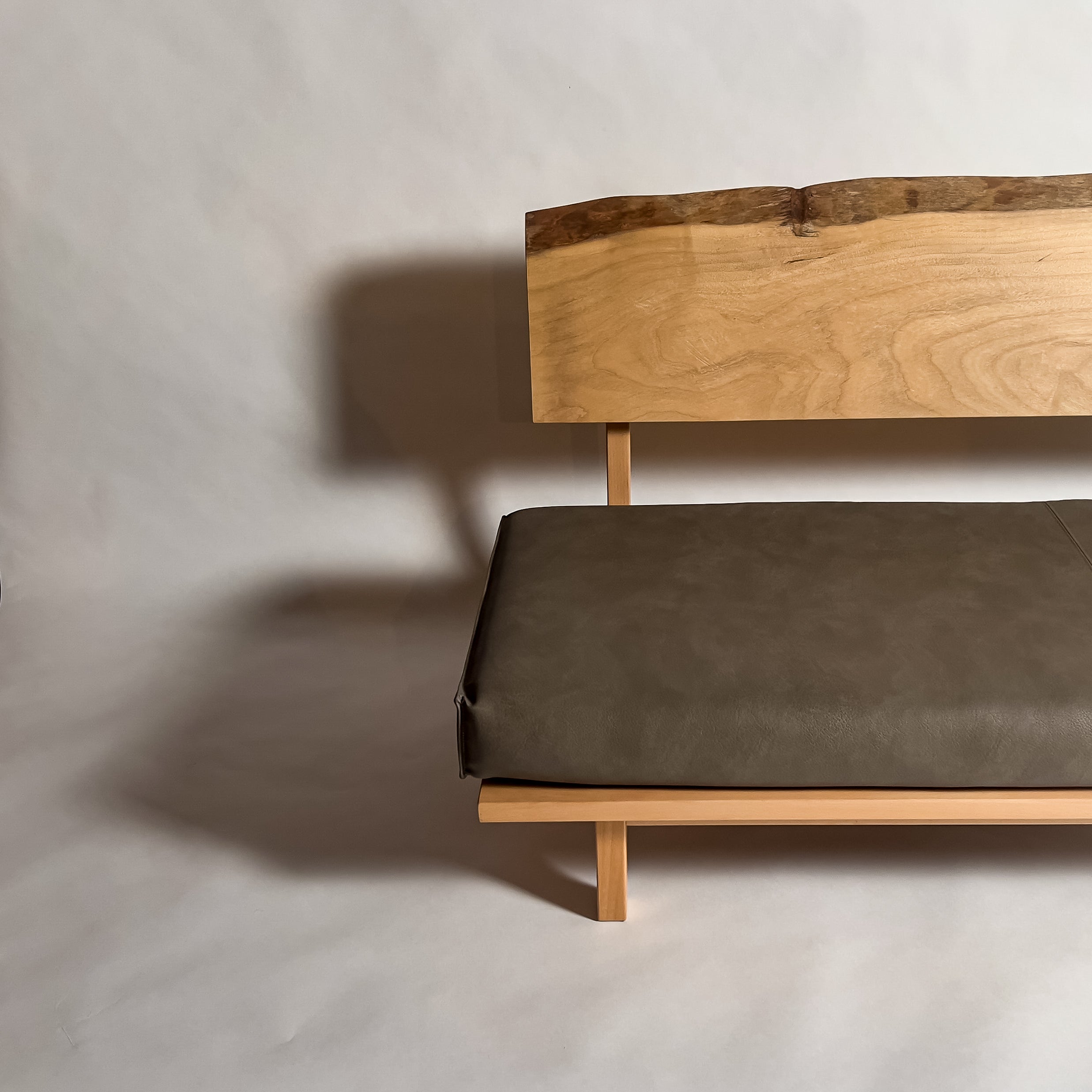 神代欅 無垢材 一枚板ソファ 3人掛け 横左半分 クッションなし