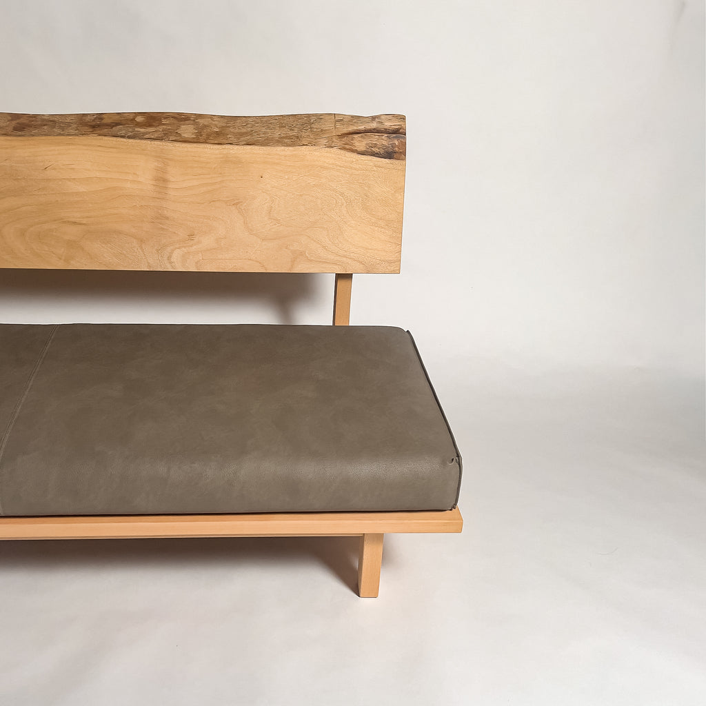 神代欅 無垢材 一枚板ソファ 3人掛け 横右半分 クッションなし