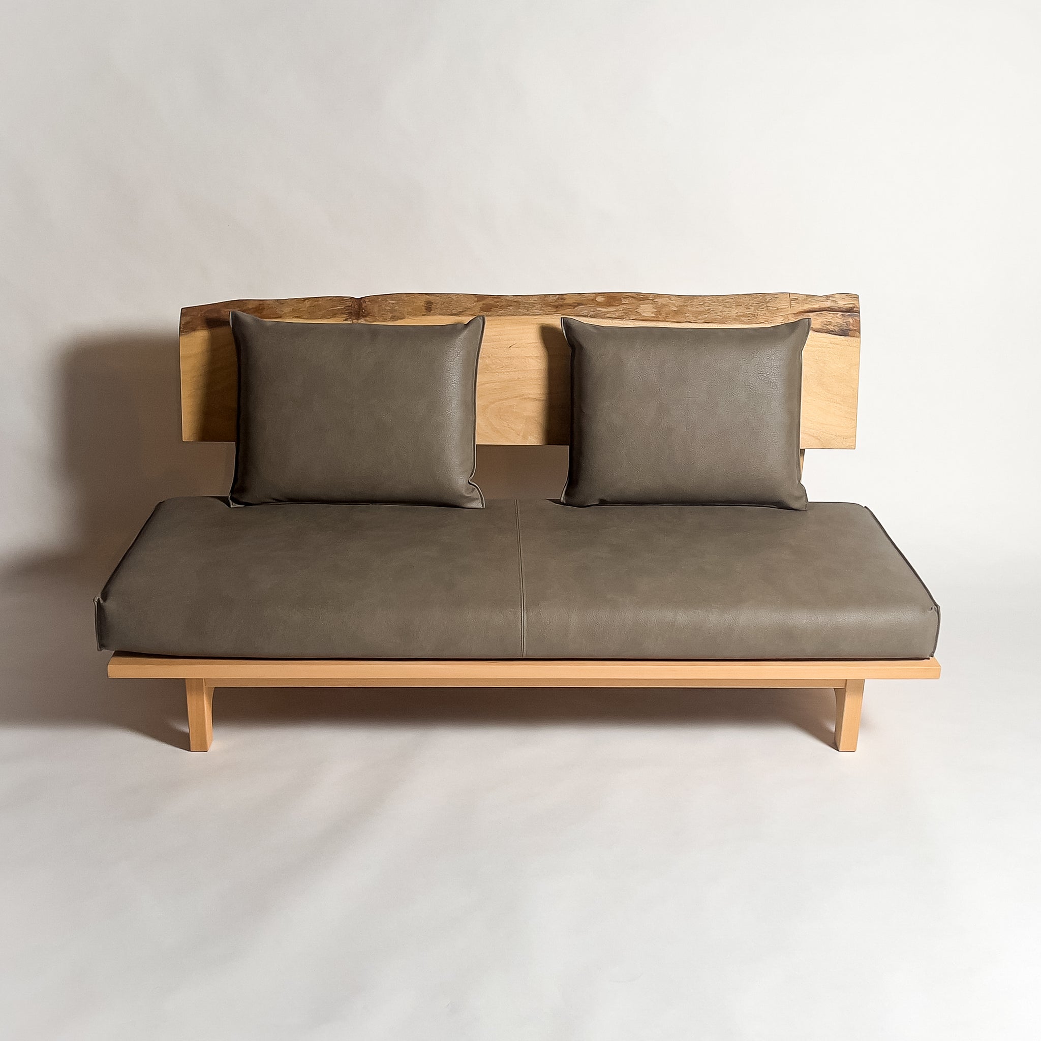 神代欅 無垢材 一枚板ソファ 3人掛け 横 クッション背