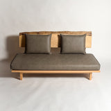 神代欅 無垢材 一枚板ソファ 3人掛け 横 クッション背