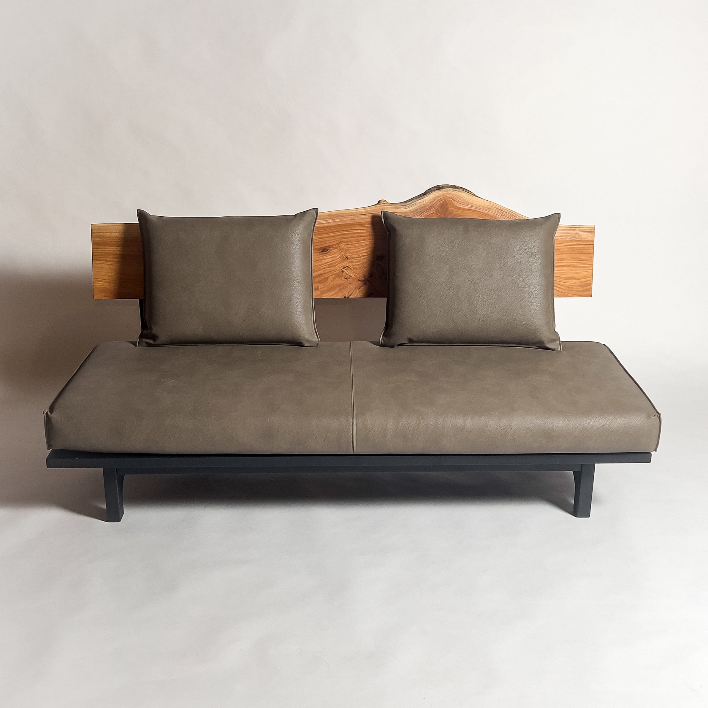 欅 天然木 一枚板ソファ 3人掛け 横 クッション背