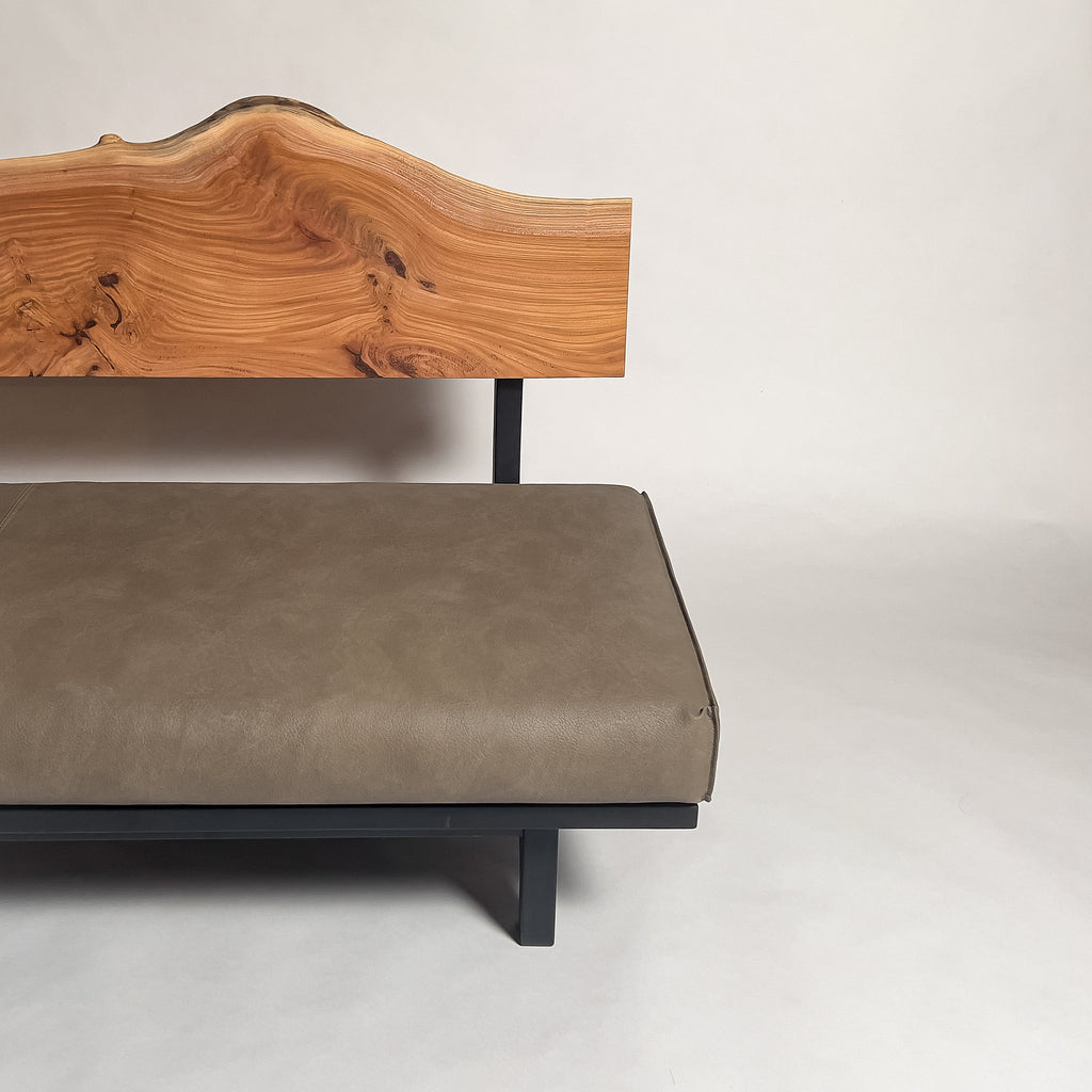 欅 天然木 一枚板ソファ 3人掛け 横右半分 クッションなし