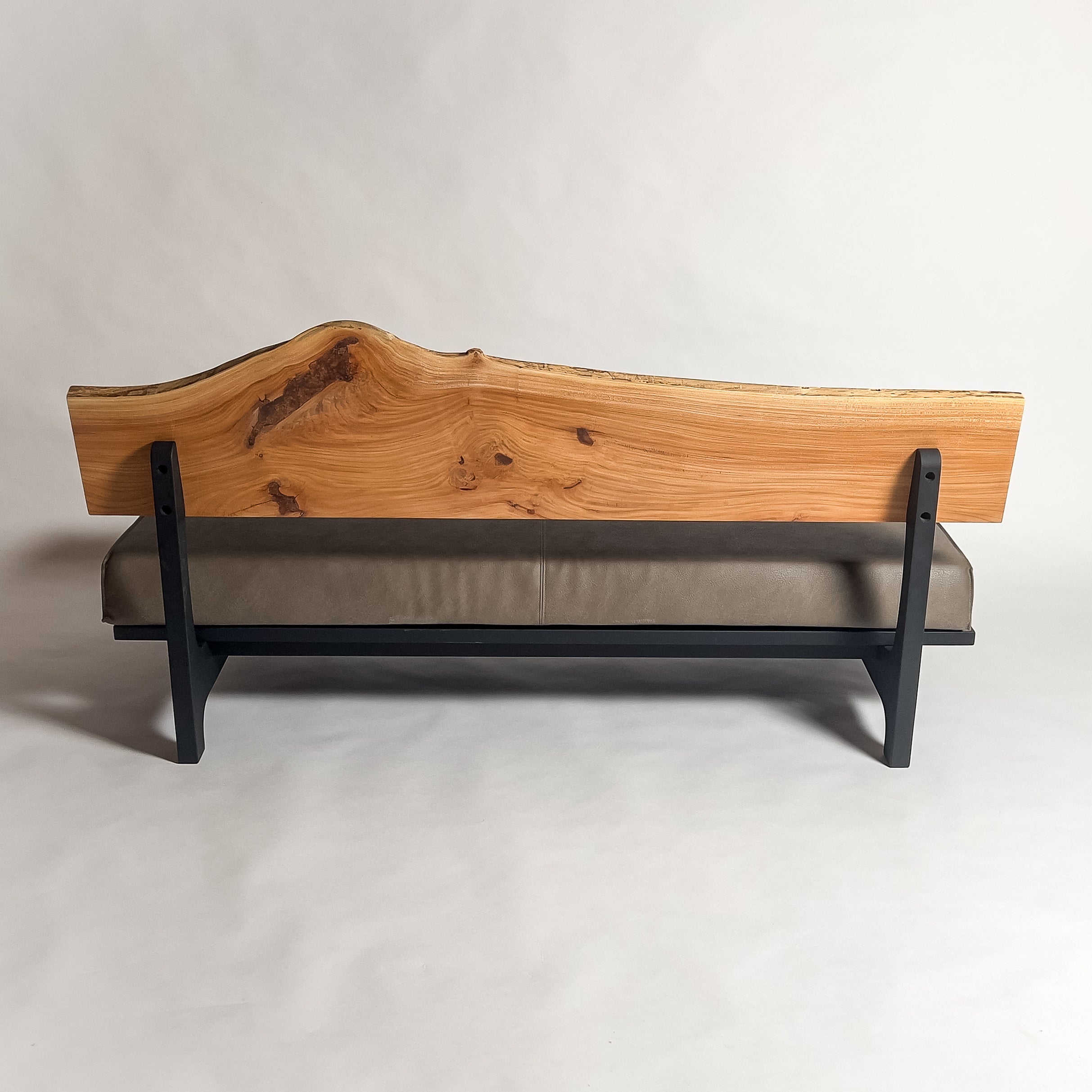 欅 天然木 一枚板ソファ 3人掛け 背面 クッションなし