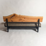 欅 天然木 一枚板ソファ 3人掛け 背面 クッションなし