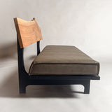 欅 天然木 一枚板ソファ 3人掛け 真横 クッションなし