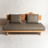 欅 天然木 一枚板ソファ 3人掛け 横 クッション背