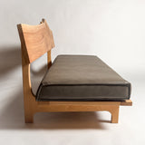 欅 天然木 一枚板ソファ 3人掛け 真横 クッションなし