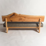 欅 天然木 一枚板ソファ 3人掛け 背面 クッションなし