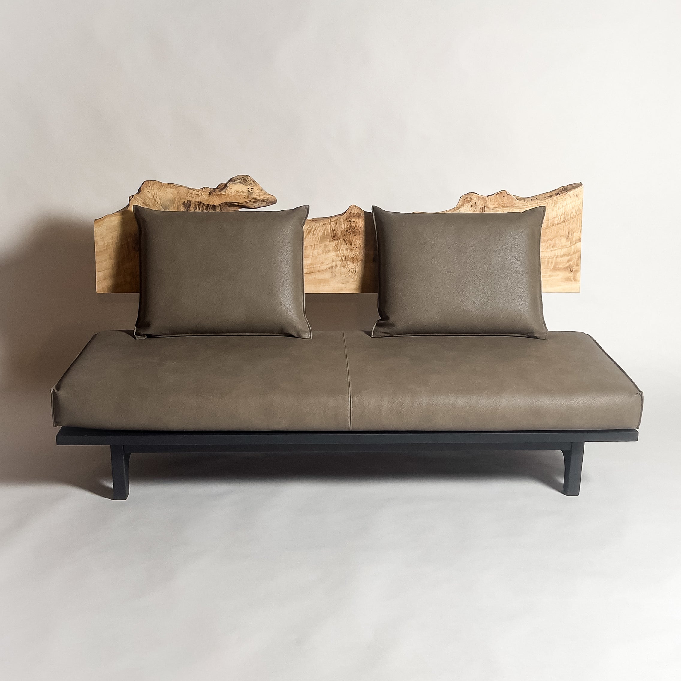 ポプラ 高級 一枚板ソファ 3人掛け 横 クッション背