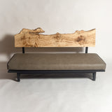 ポプラ 高級 一枚板ソファ 3人掛け 横 クッションなし