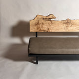 ポプラ 高級 一枚板ソファ 3人掛け 横左半分 クッションなし