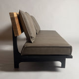 モンキーポッド 無垢材 一枚板ソファ 3人掛け 真横 クッションあり