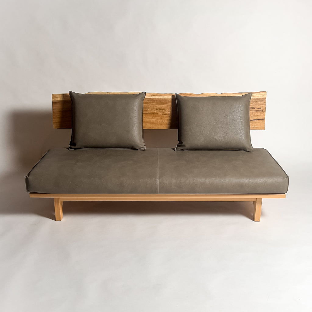 欅 天然木 一枚板ソファ 3人掛け 横 クッション背