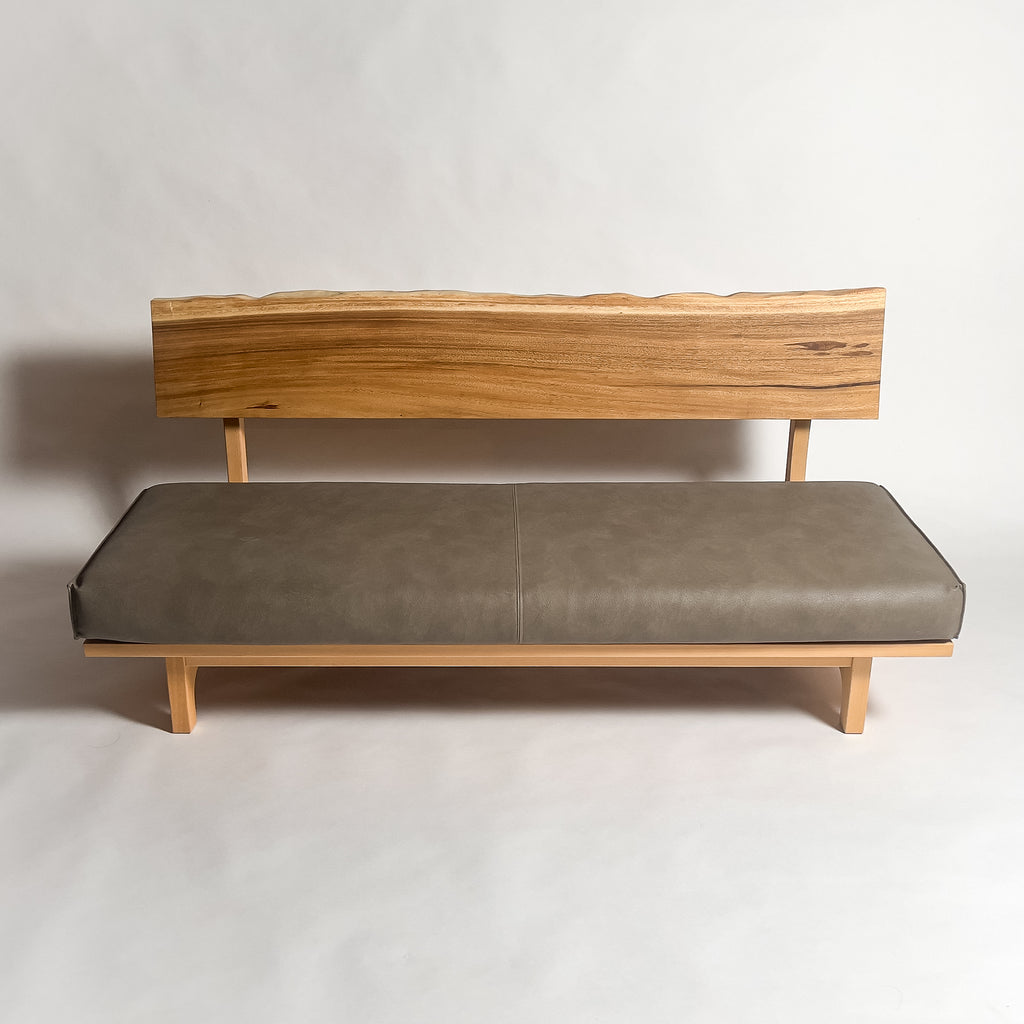 欅 天然木 一枚板ソファ 3人掛け 横 クッションなし