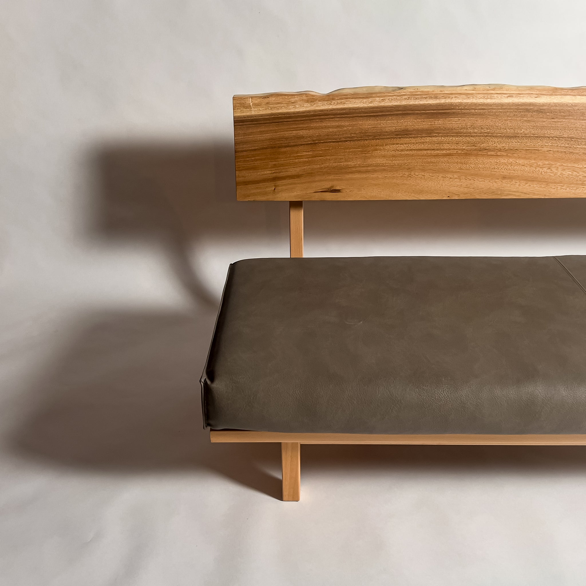 欅 天然木 一枚板ソファ 3人掛け 横左半分 クッションなし