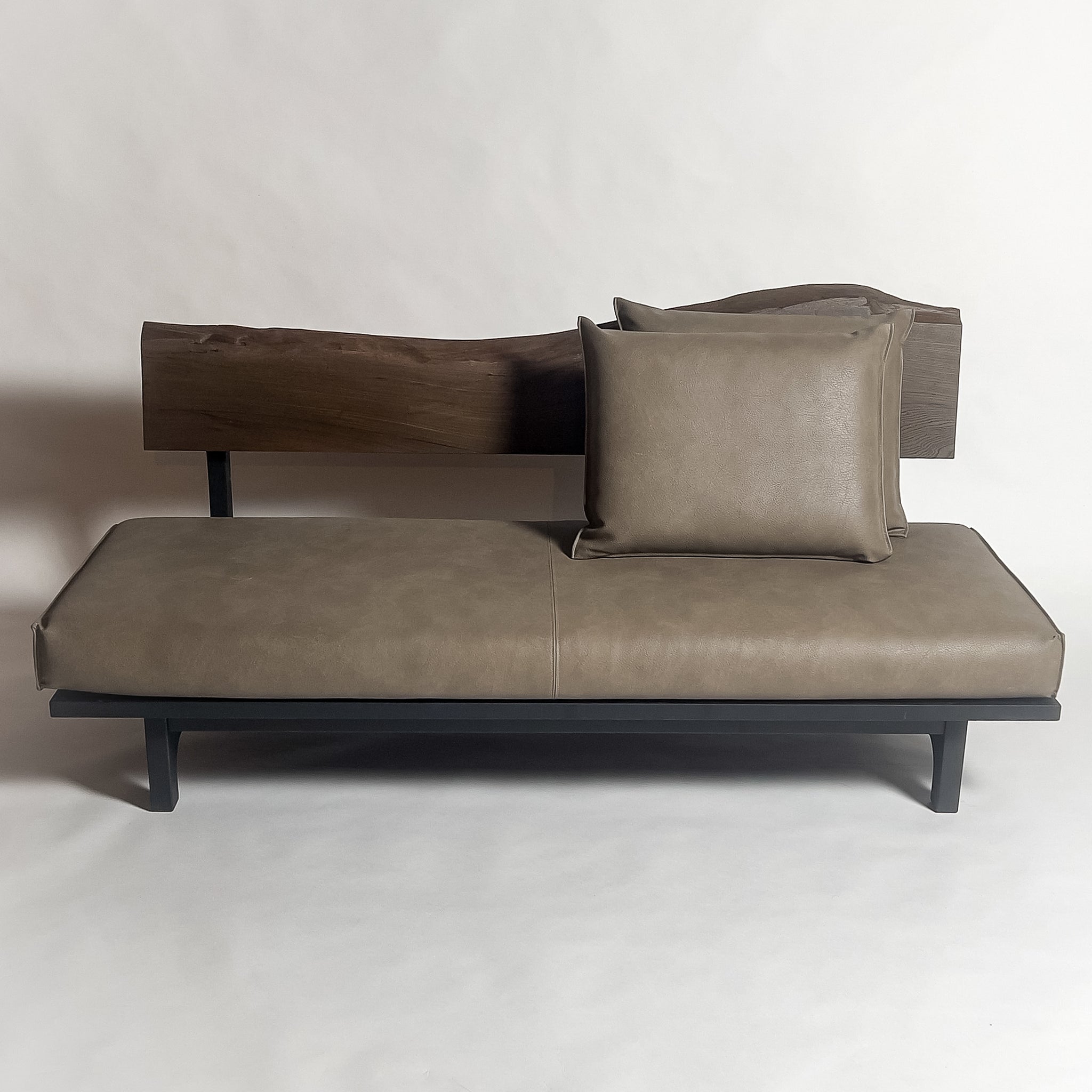 神代欅 無垢材 一枚板ソファ 3人掛け 横右半分 クッションあり