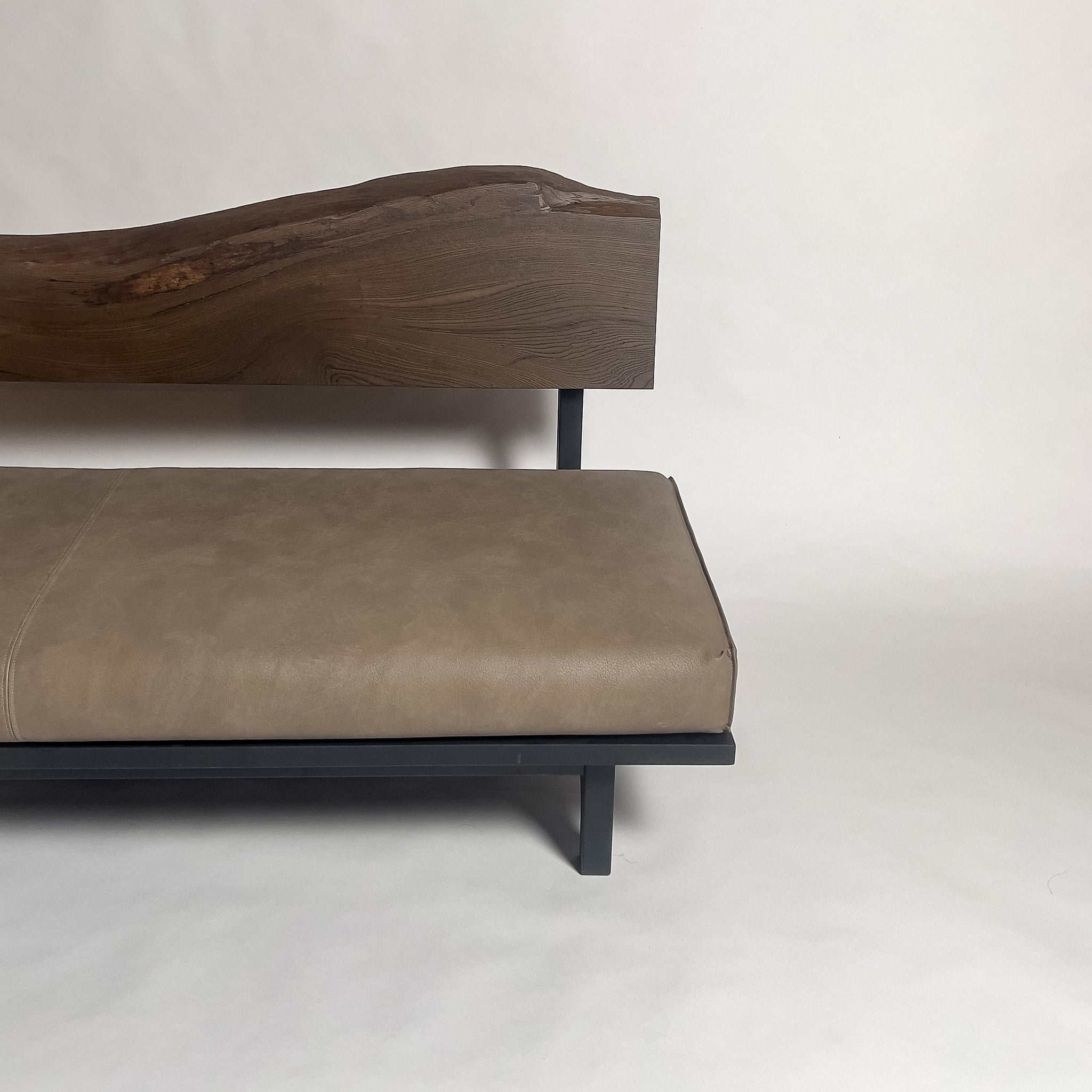 神代欅 無垢材 一枚板ソファ 3人掛け 横右半分 クッションなし