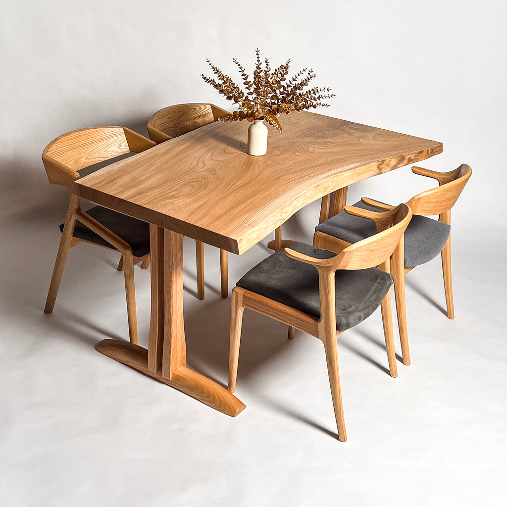 KIDOMEIMOKU 神代欅一枚板ダイニングテーブル｜130cm(2～4人掛け