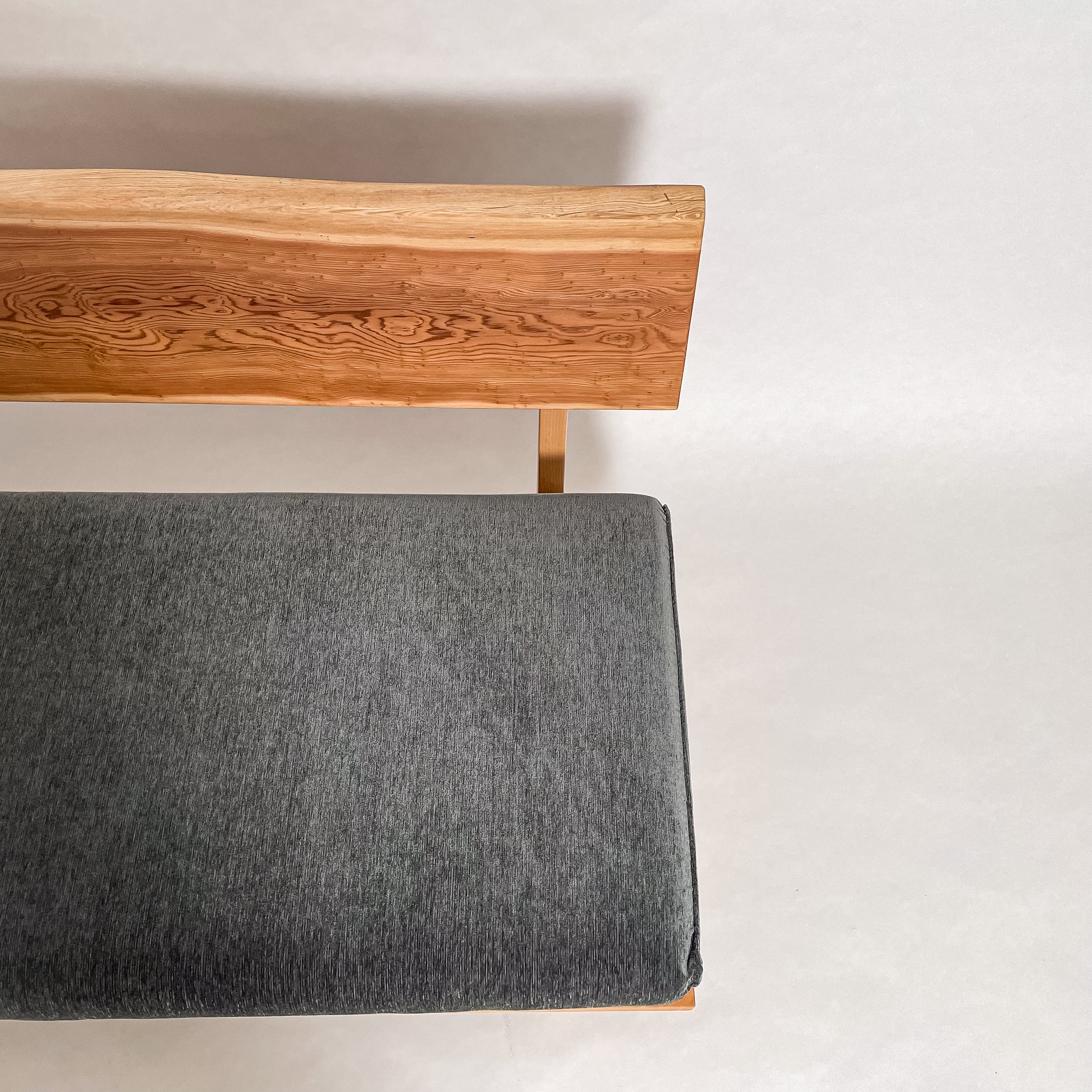 欅 天然木 一枚板ソファ 3人掛け真上