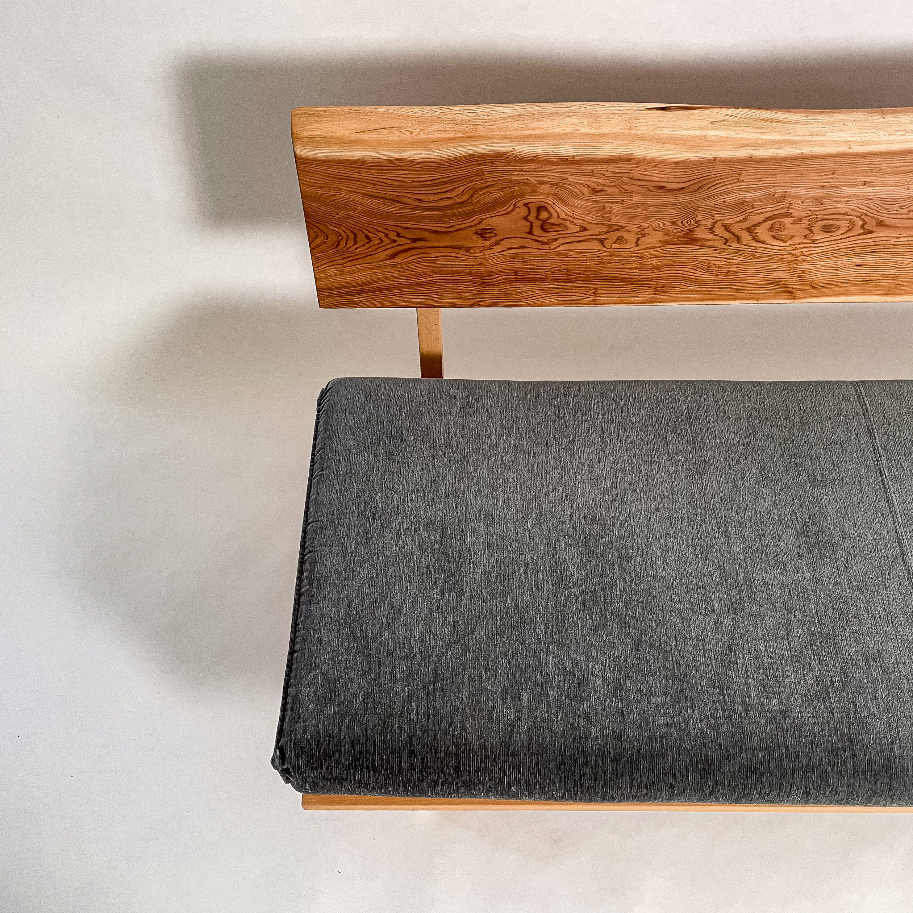 欅 天然木 一枚板ソファ 3人掛け真上