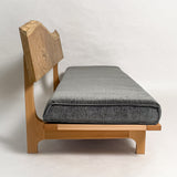 黄檗 天然木 一枚板ソファ 3人掛け 真横 クッションあり