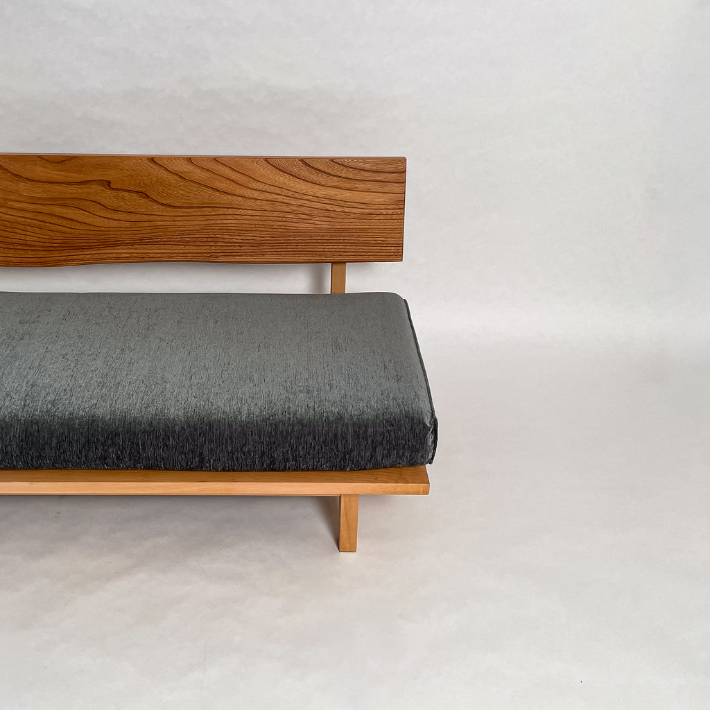 欅 天然木 一枚板ソファ 3人掛け 横右半分 クッションなし