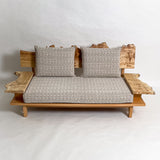 ポプラ 木フレーム 一枚板ソファ 2人掛け 横 クッション背