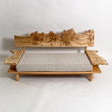 ポプラ 木フレーム 一枚板ソファ 2人掛け 横 クッションなし