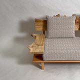 ポプラ 木フレーム 一枚板ソファ 2人掛け 横左半分 クッションあり