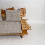 ポプラ 木フレーム 一枚板ソファ 2人掛け 横右半分 クッションあり