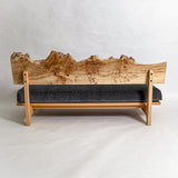 ポプラ 木フレーム 一枚板ソファ 3人掛け 背面 クッションなし