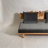 ポプラ 木フレーム 一枚板ソファ 3人掛け 横左半分 クッションあり