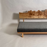 ポプラ 木フレーム 一枚板ソファ 3人掛け 横左半分 クッションなし