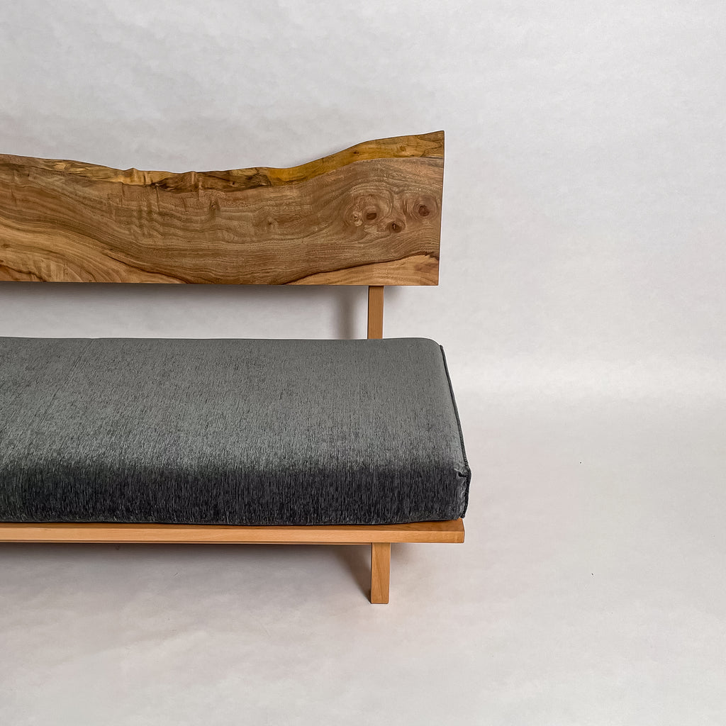 楠 無垢材 一枚板ソファ 3人掛け 横右半分 クッションなし