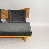 楠 無垢材 一枚板ソファ 3人掛け 横右半分 クッションあり