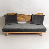 楠 無垢材 一枚板ソファ 3人掛け 斜め クッション斜め