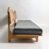 楠 無垢材 一枚板ソファ 3人掛け 真横 クッションなし