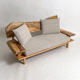 楠 無垢材 一枚板ソファ 2人掛け 斜め クッション斜め