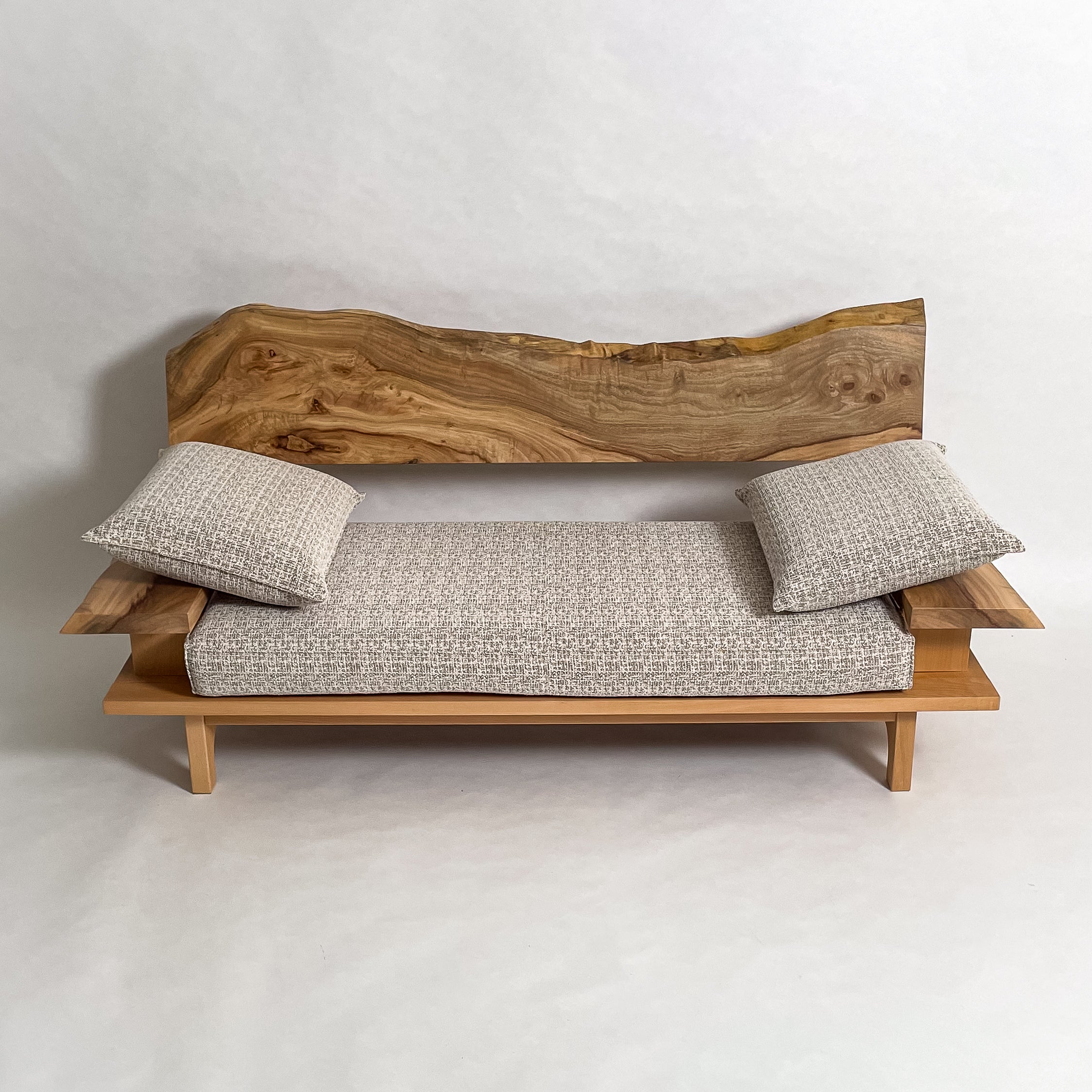 楠 無垢材 一枚板ソファ 2人掛け 横 クッション横