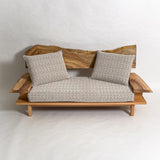 楠 無垢材 一枚板ソファ 2人掛け 横 クッション斜め