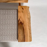 楠 無垢材 一枚板ソファ 2人掛け 右アーム 肘置き 真上