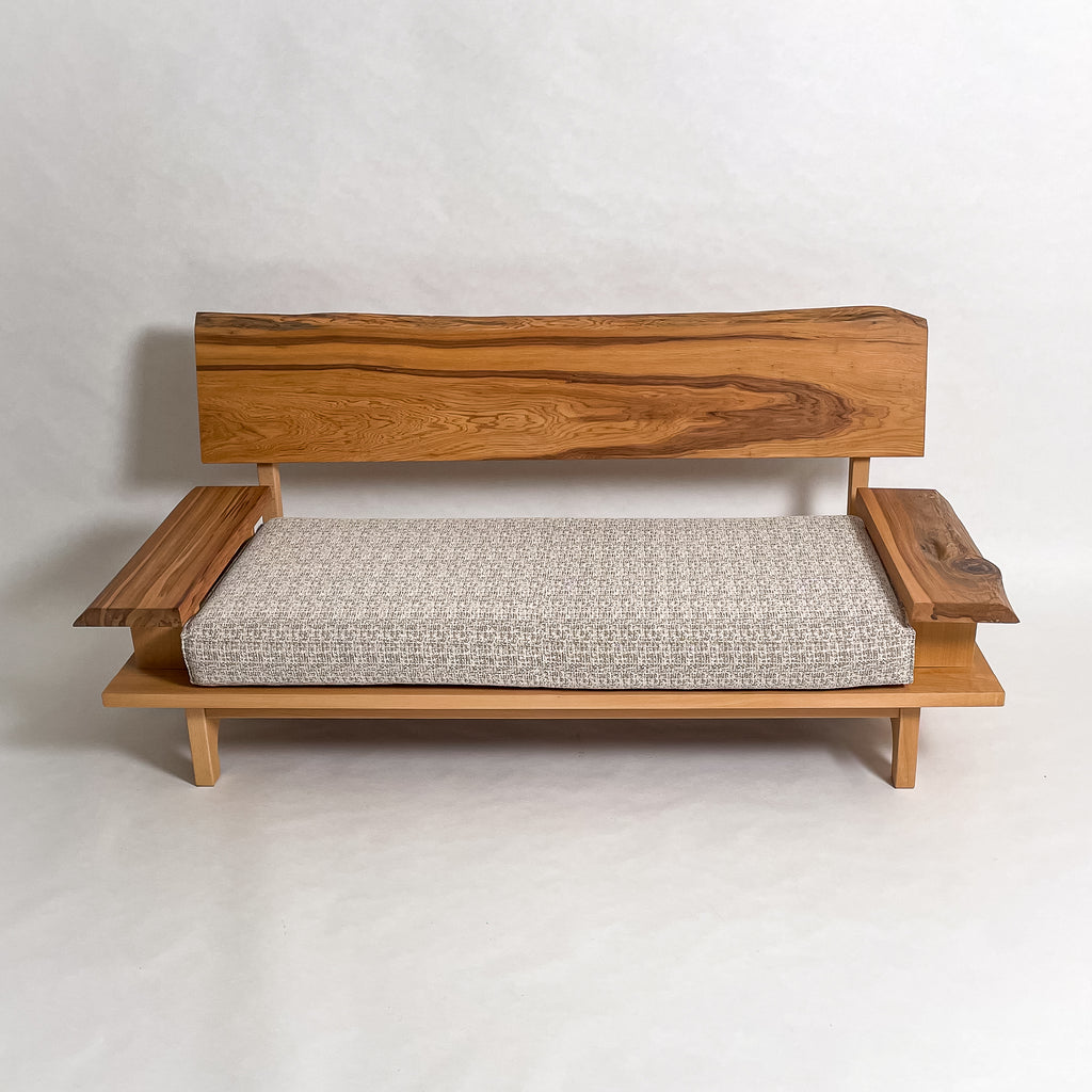 屋久杉 高級 一枚板ソファ 2人掛け 横 クッションなし